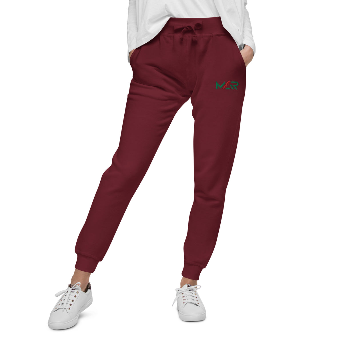 Pantalon de survêtement MAR brodé en molleton Marron unisexe