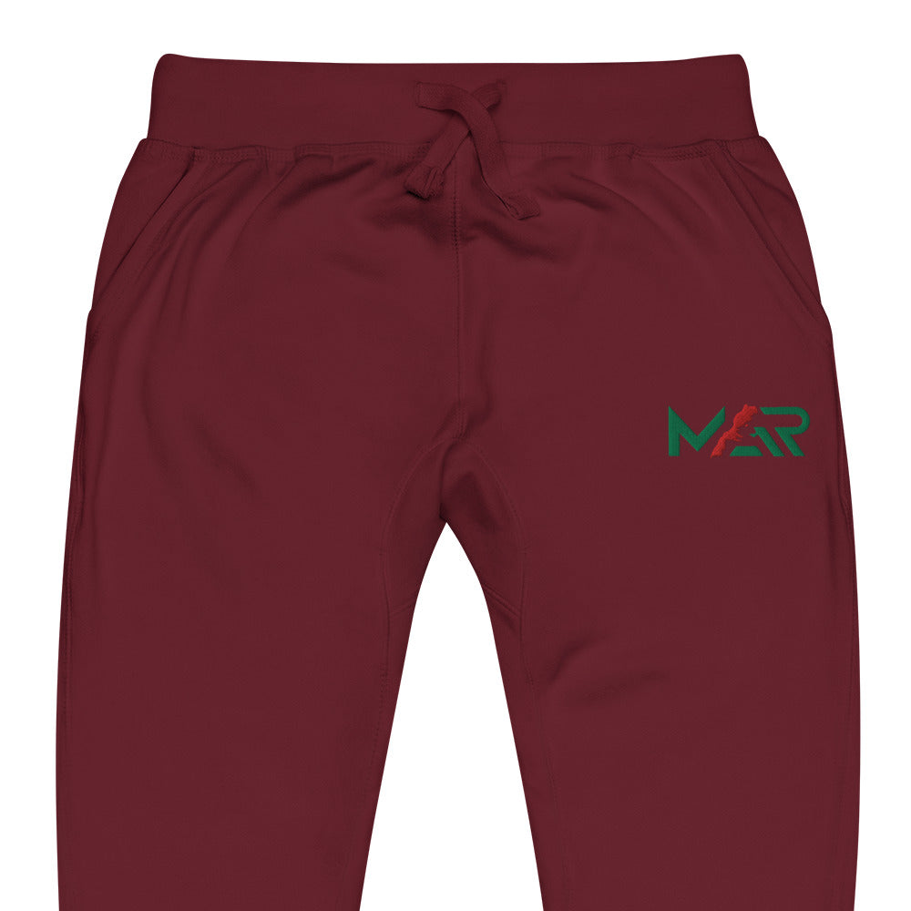 Pantalon de survêtement MAR brodé en molleton Marron unisexe