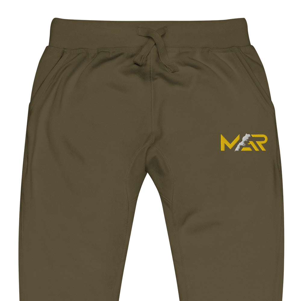 Pantalon de survêtement MAR brodé en molleton vert olive