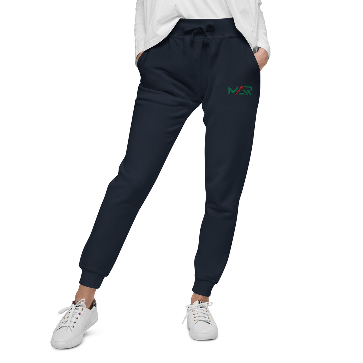 Pantalon de survêtement MAR brodé en molleton Bleu marine