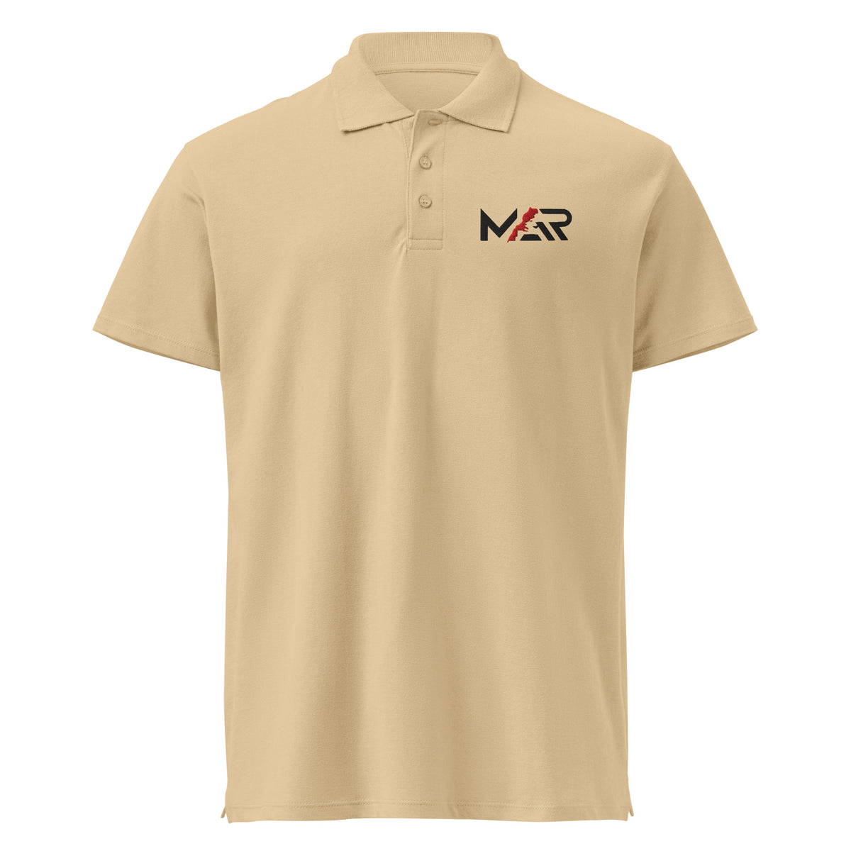 Polo MAR beige brodé unisexe