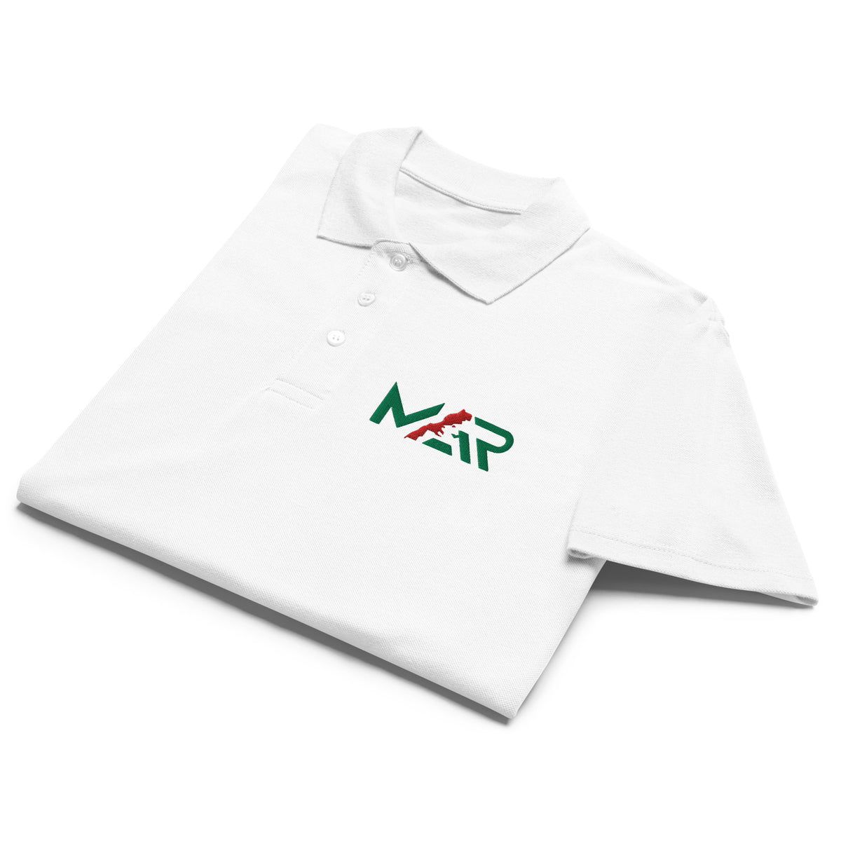Polo MAR blanc brodé unisexe