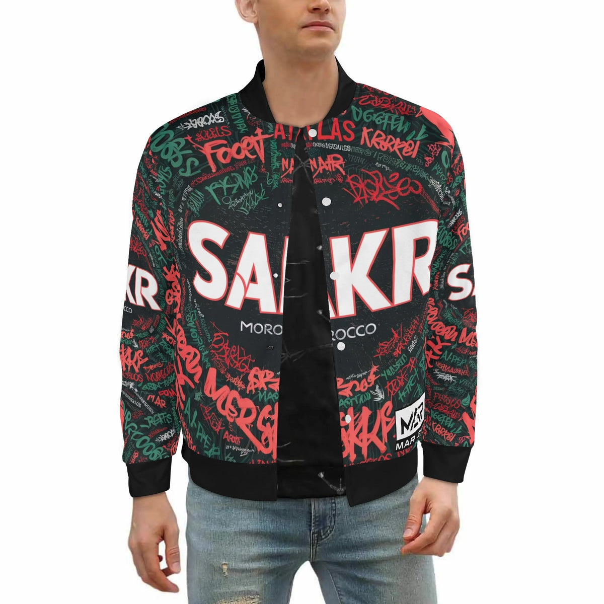 Veste de baseball SAKR MOROCCO unisexe Varsity