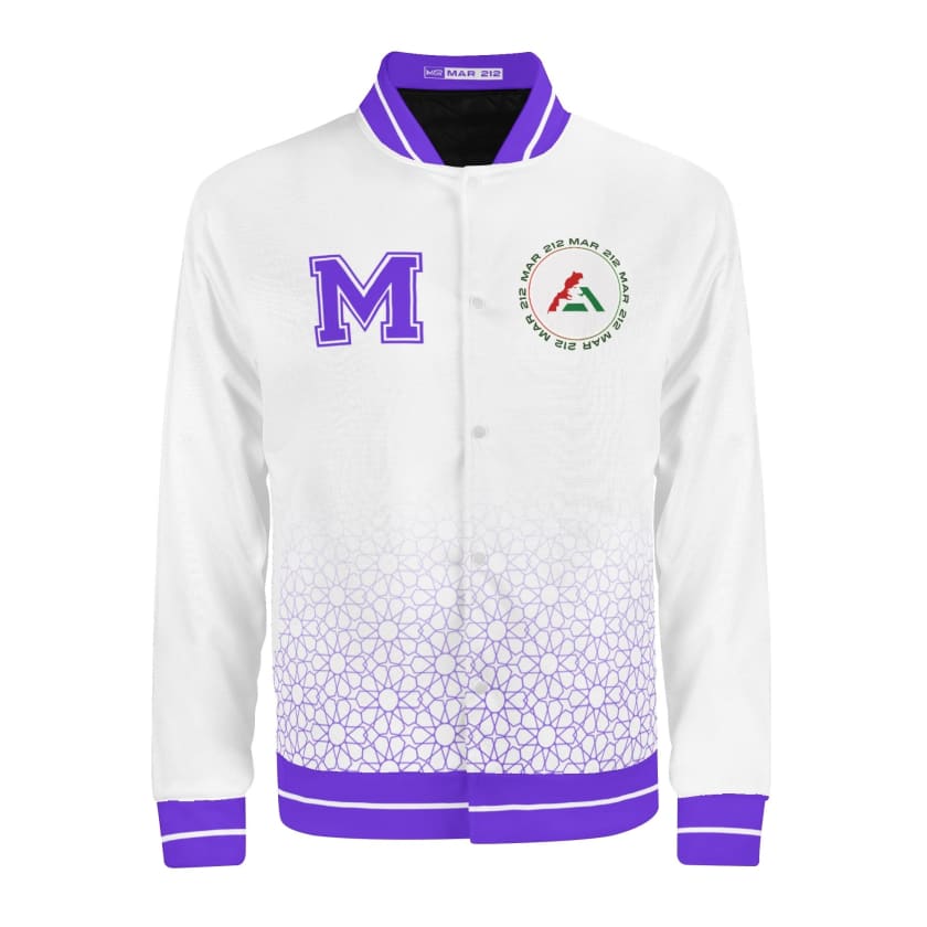 Veste Morocco blanche Varsity unisexe