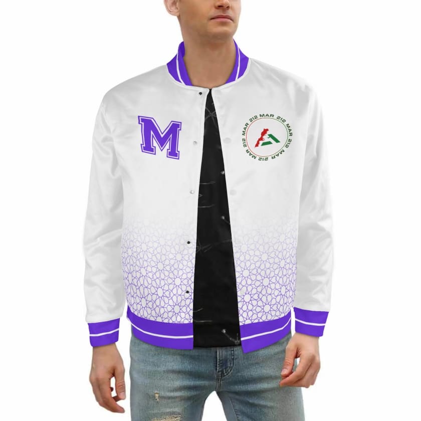 Veste Morocco blanche Varsity unisexe