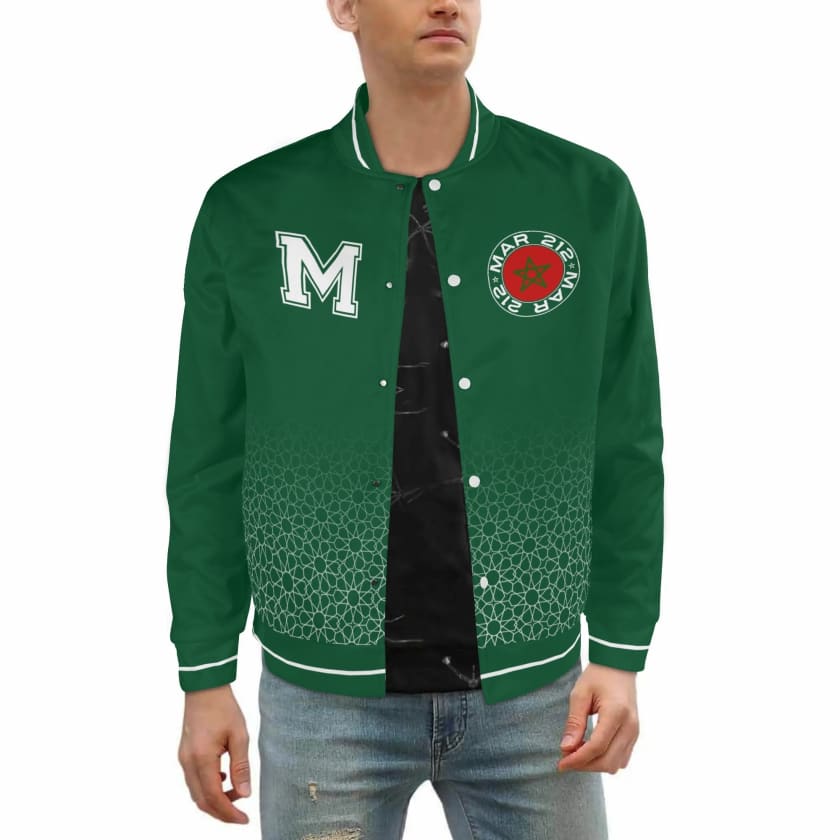 Veste Morocco verte Varsity unisexe