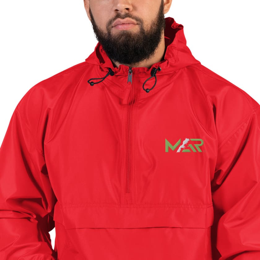 Veste Pliable Champion Logo MAR blanc Rouge Brodée
