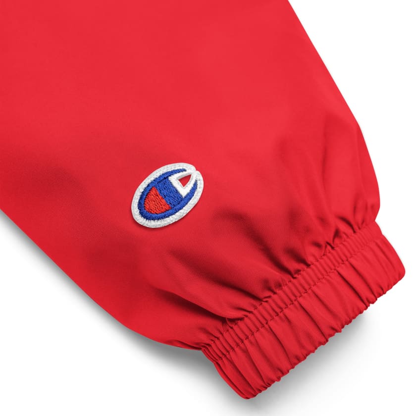 Veste Pliable Champion Logo MAR blanc Rouge Brodée