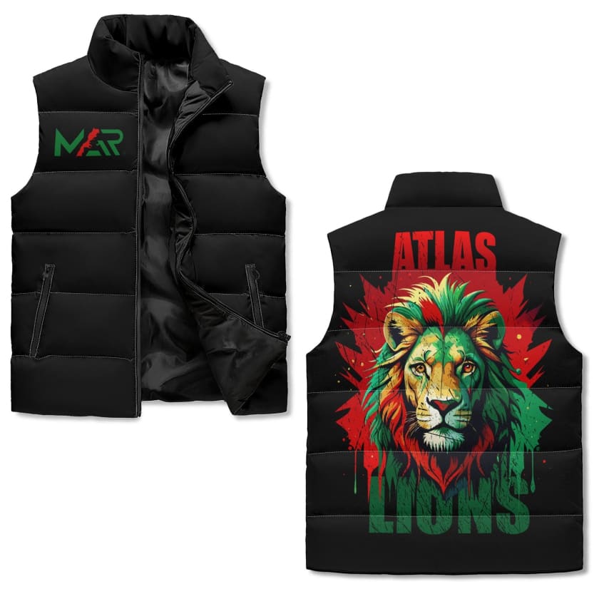 Veste polaire noire MAR Lion de l’Atlas unisexe