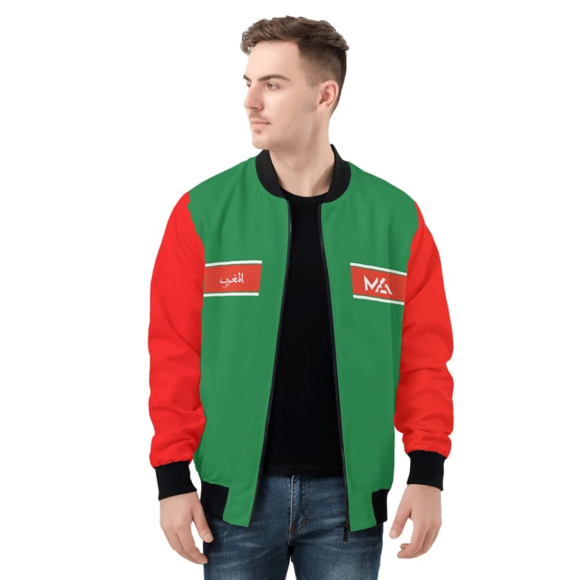 Veste zippée MA verte pour hommes