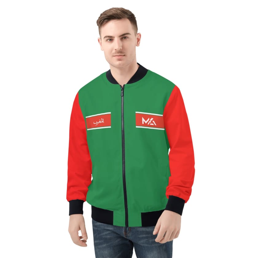 Veste zippée MA verte pour hommes