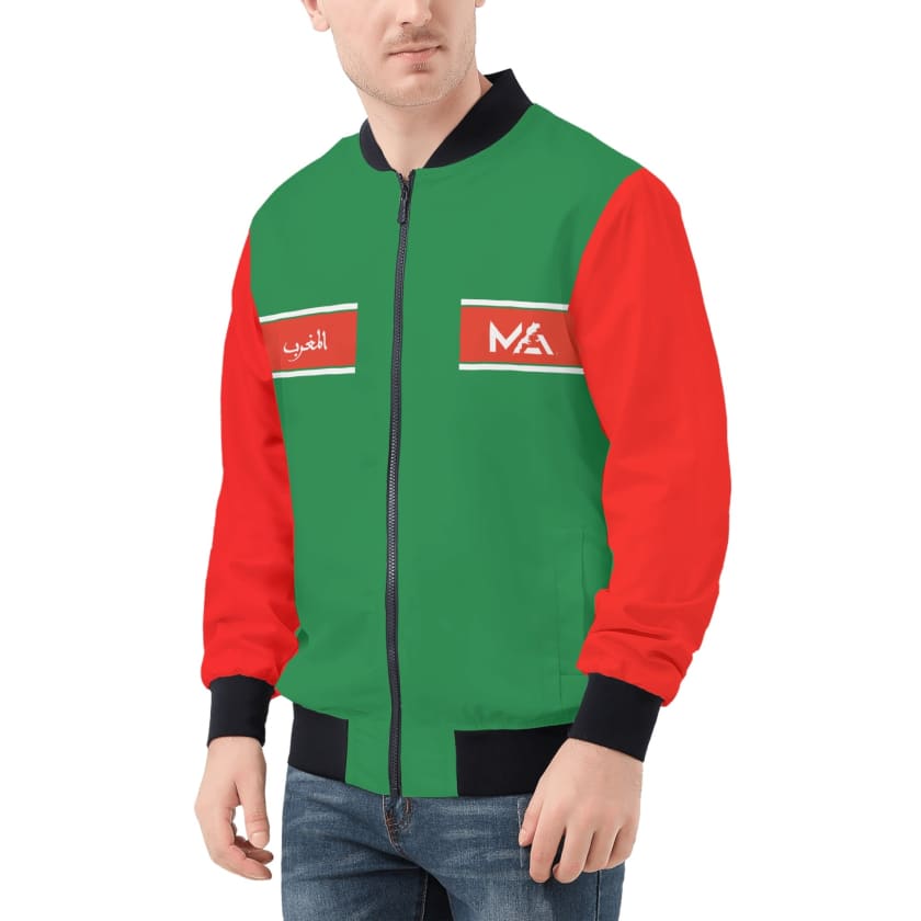 Veste zippée MA verte pour hommes