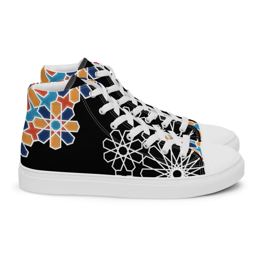 Baskets hautes en toile Motif zellige Marocain | Maroco la