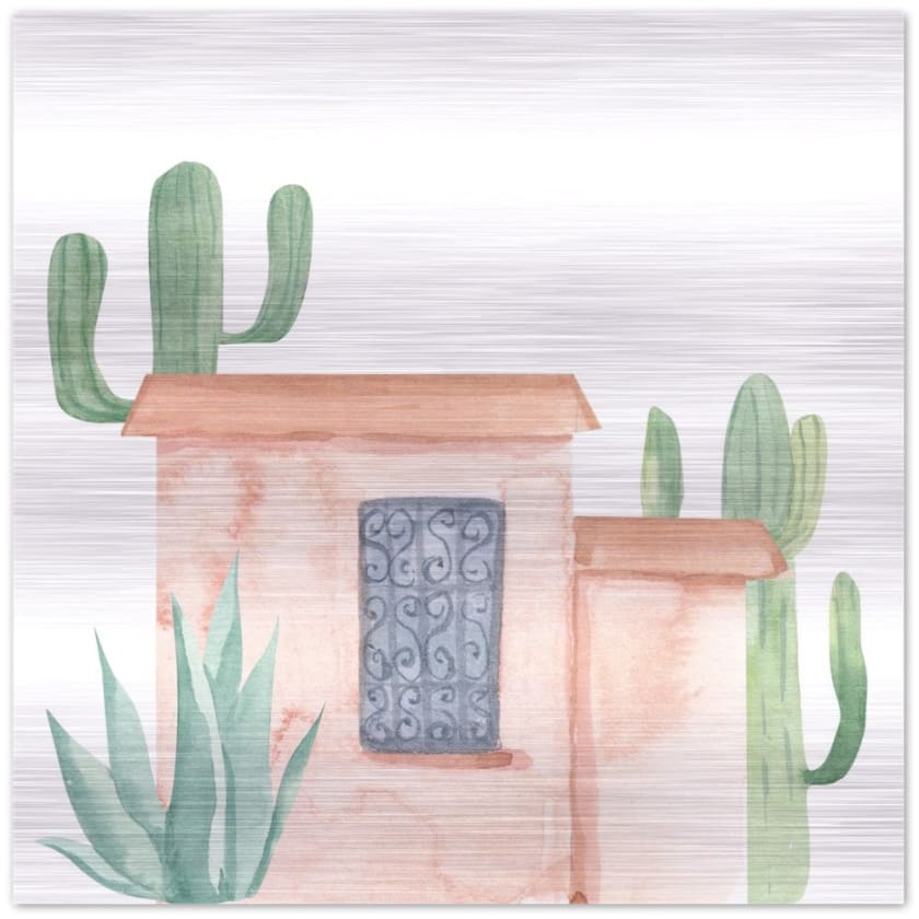 BTableau maison terre rouge maroc Impression en aluminium 