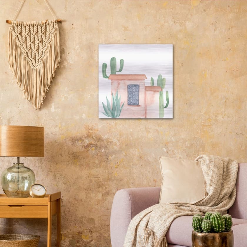 BTableau maison terre rouge maroc Impression en aluminium 