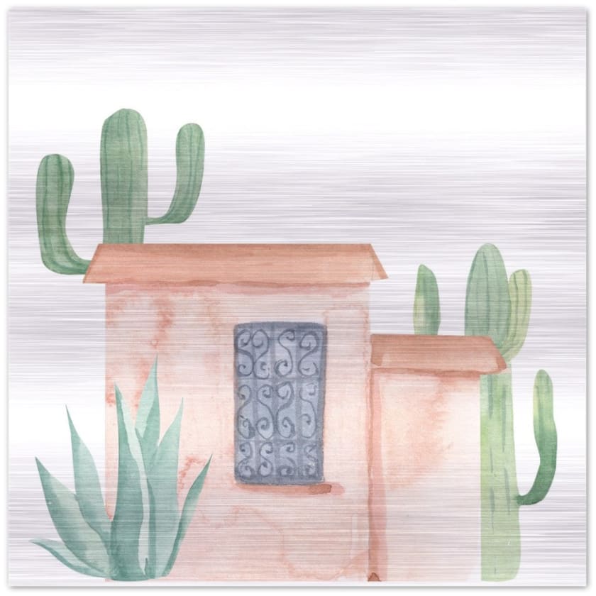 BTableau maison terre rouge maroc Impression en aluminium 