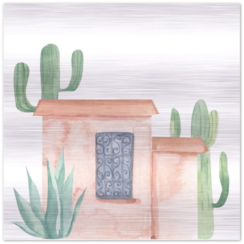 BTableau maison terre rouge maroc Impression en aluminium 