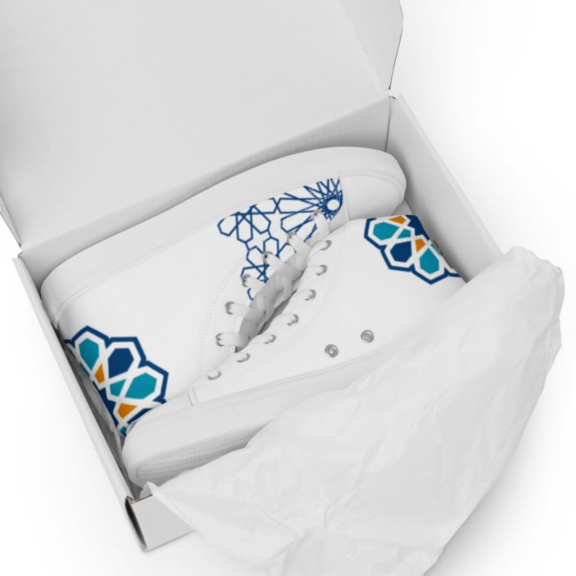 Chaussures Motif Zellige Marocain en toile haut de gamme