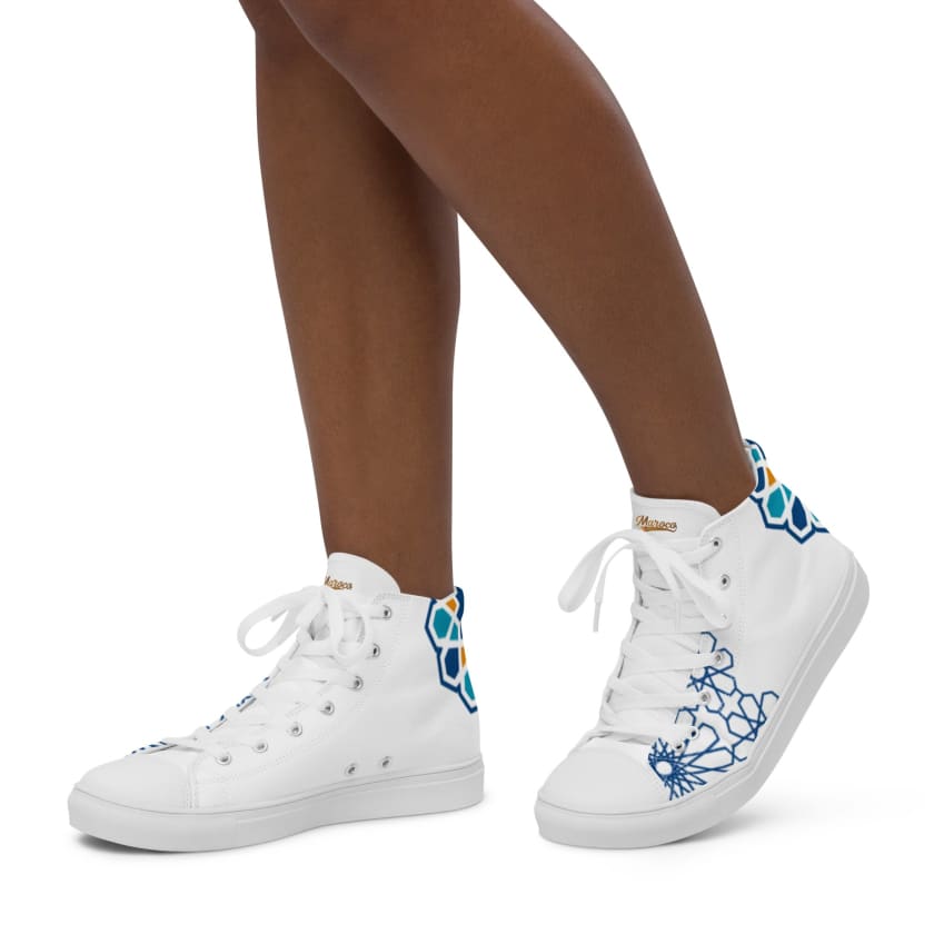 Chaussures Motif Zellige Marocain en toile haut de gamme