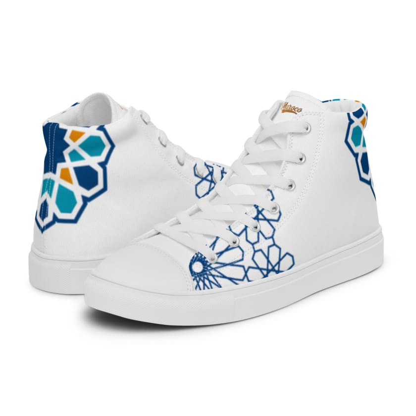 Chaussures Motif Zellige Marocain en toile haut de gamme