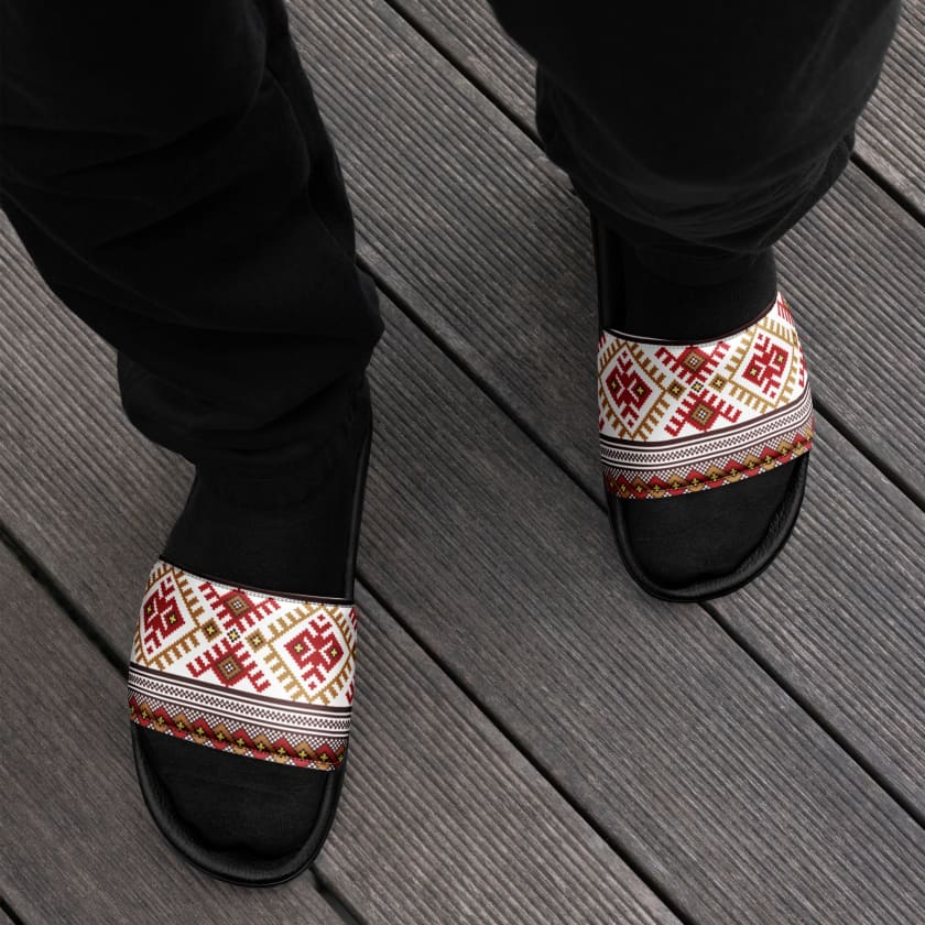 Claquettes motifs Amazigh Homme | Maroco la boutique des