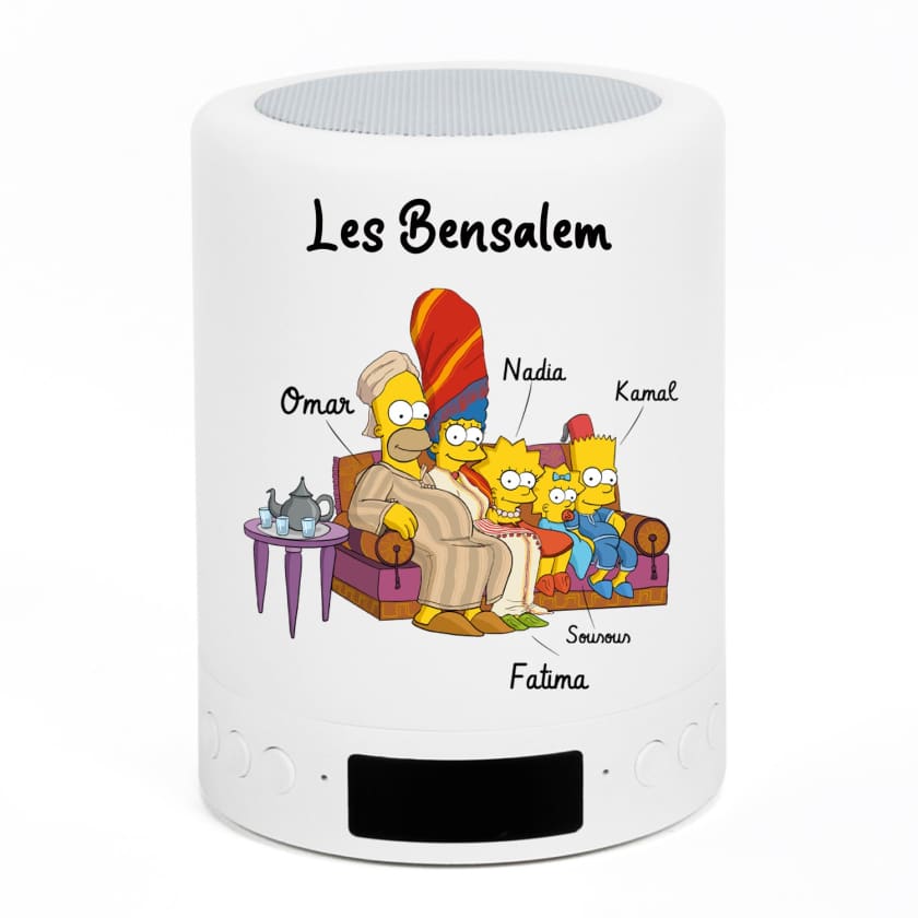 Lampe LED portable cylindrique personnalisée Famille cartoon