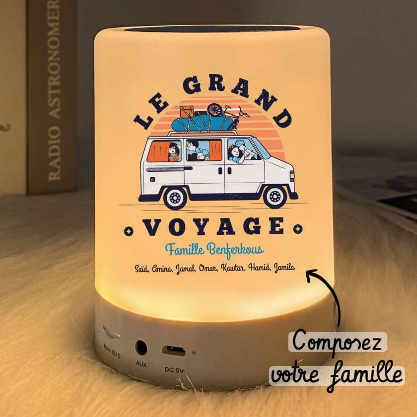 Lampe personnalisée Famille Marocaine le grand voyage au