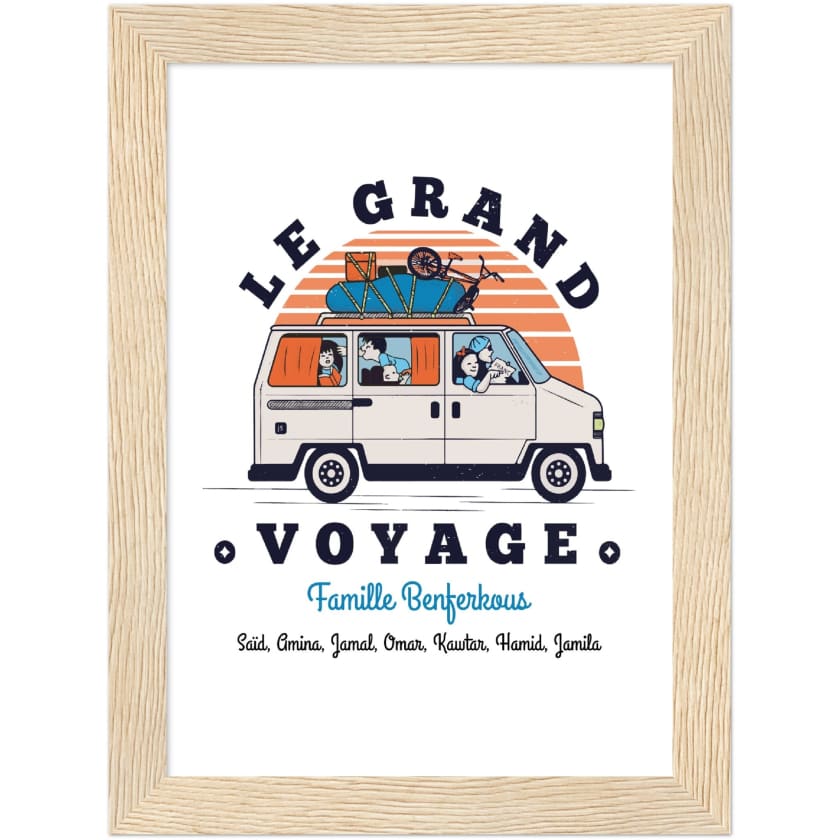 Poster personnalisé Le Grand Voyage au Bled encadré en bois