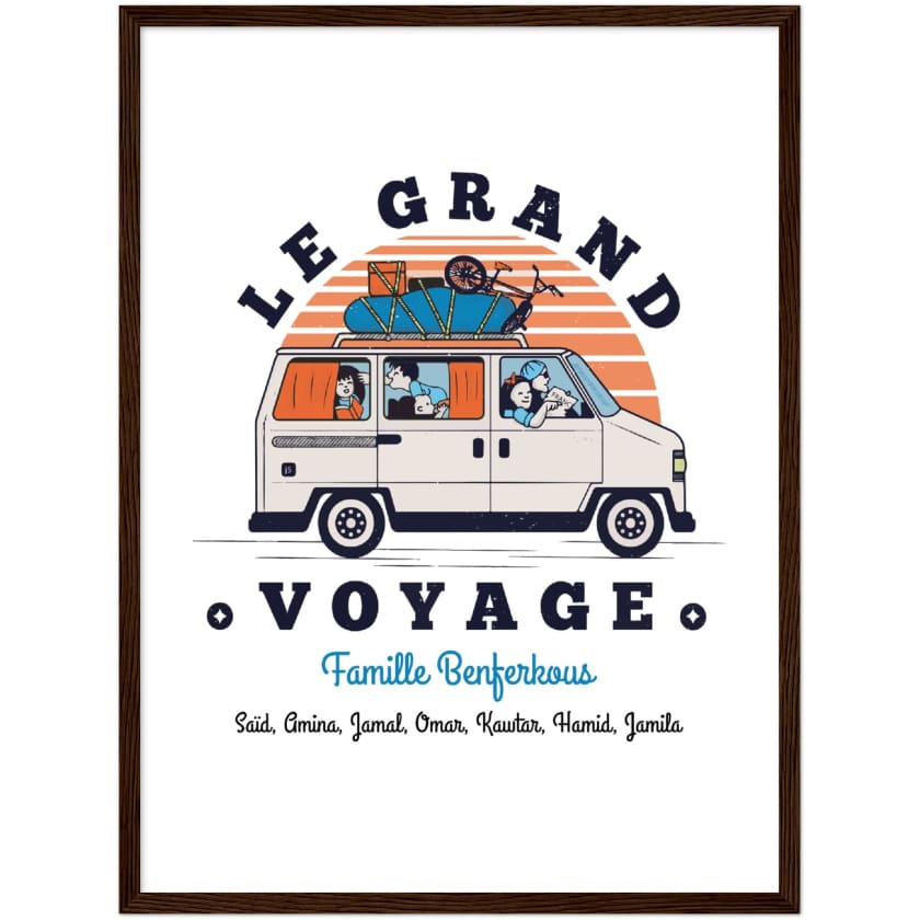 Poster personnalisé Le Grand Voyage au Bled encadré en bois