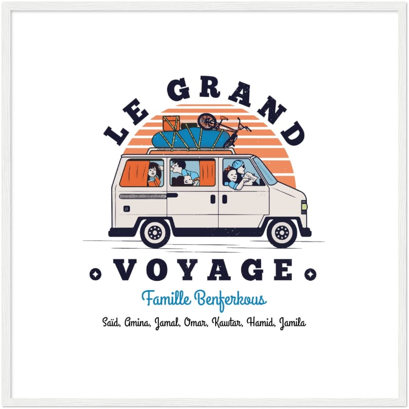 Poster personnalisé Le Grand Voyage au Bled encadré en bois