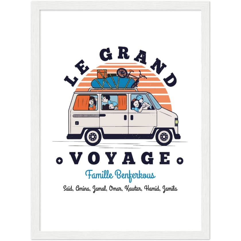 Poster personnalisé Le Grand Voyage au Bled encadré en bois