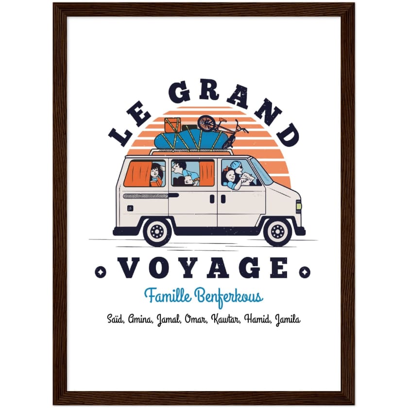 Poster personnalisé Le Grand Voyage au Bled encadré en bois