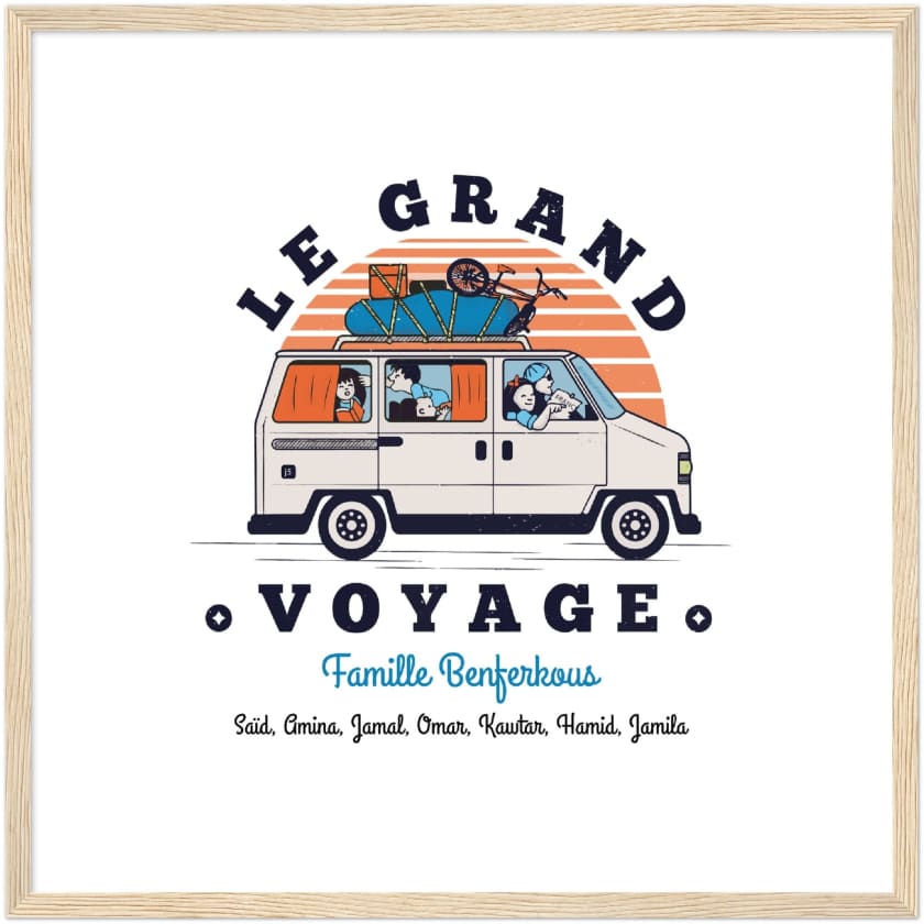 Poster personnalisé Le Grand Voyage au Bled encadré en bois