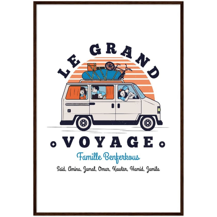 Poster personnalisé Le Grand Voyage au Bled encadré en bois
