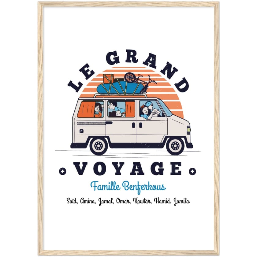 Poster personnalisé Le Grand Voyage au Bled encadré en bois