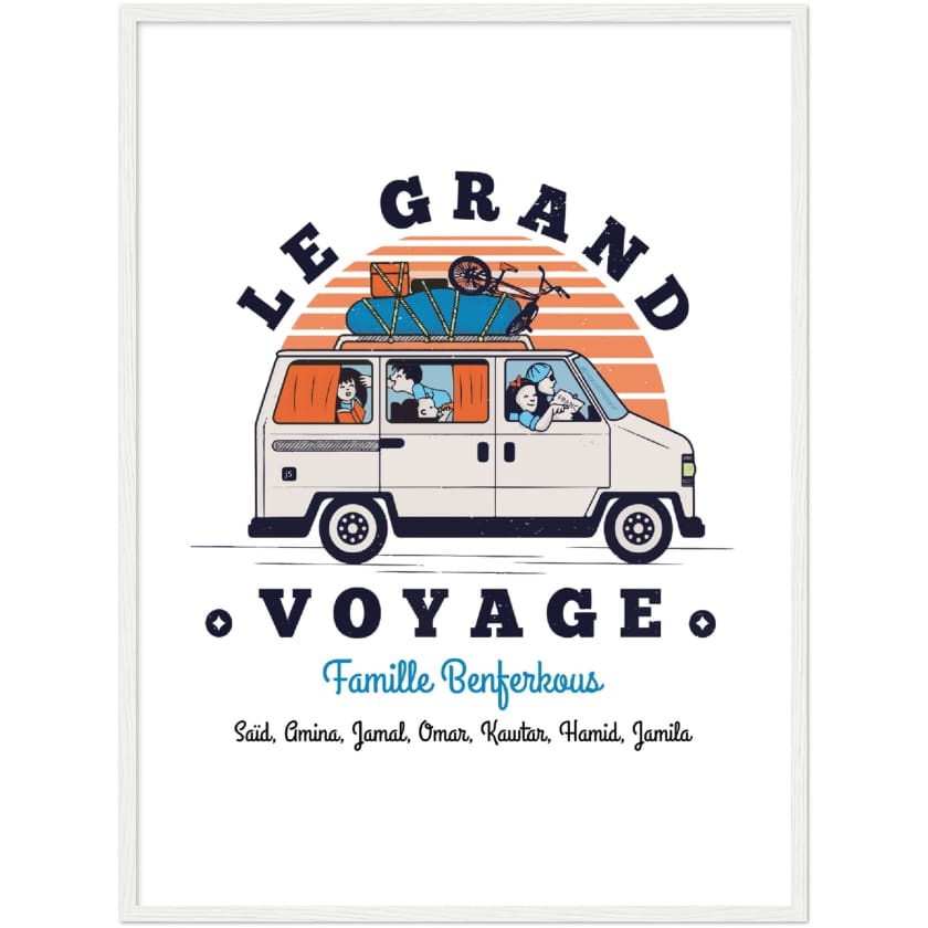 Poster personnalisé Le Grand Voyage au Bled encadré en bois