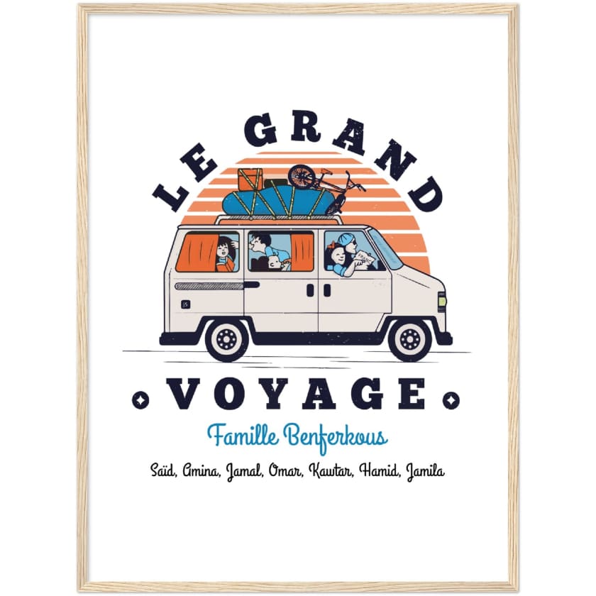 Poster personnalisé Le Grand Voyage au Bled encadré en bois