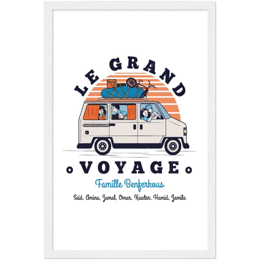 Poster personnalisé Le Grand Voyage au Bled encadré en bois