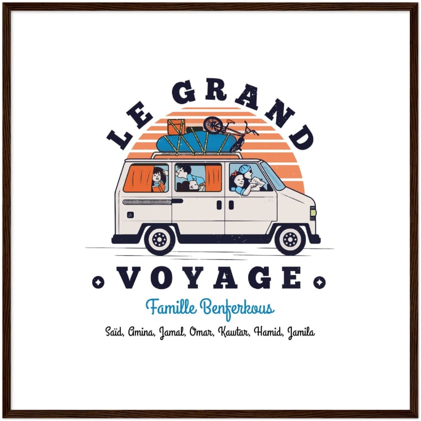 Poster personnalisé Le Grand Voyage au Bled encadré en bois