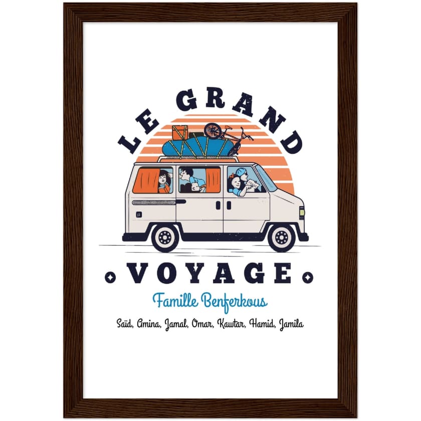 Poster personnalisé Le Grand Voyage au Bled encadré en bois