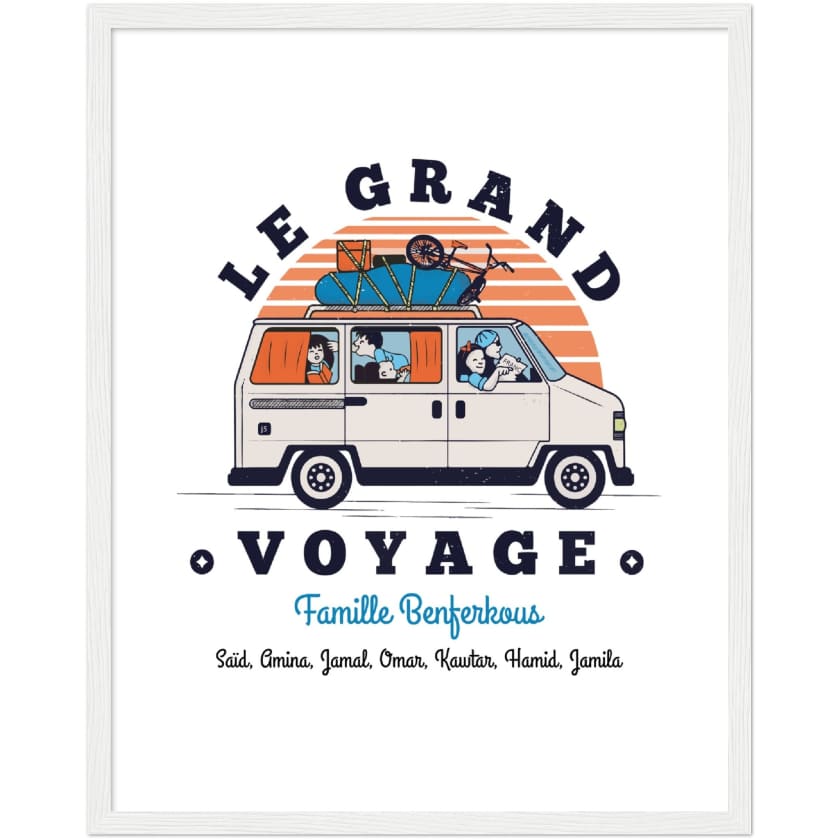 Poster personnalisé Le Grand Voyage au Bled encadré en bois