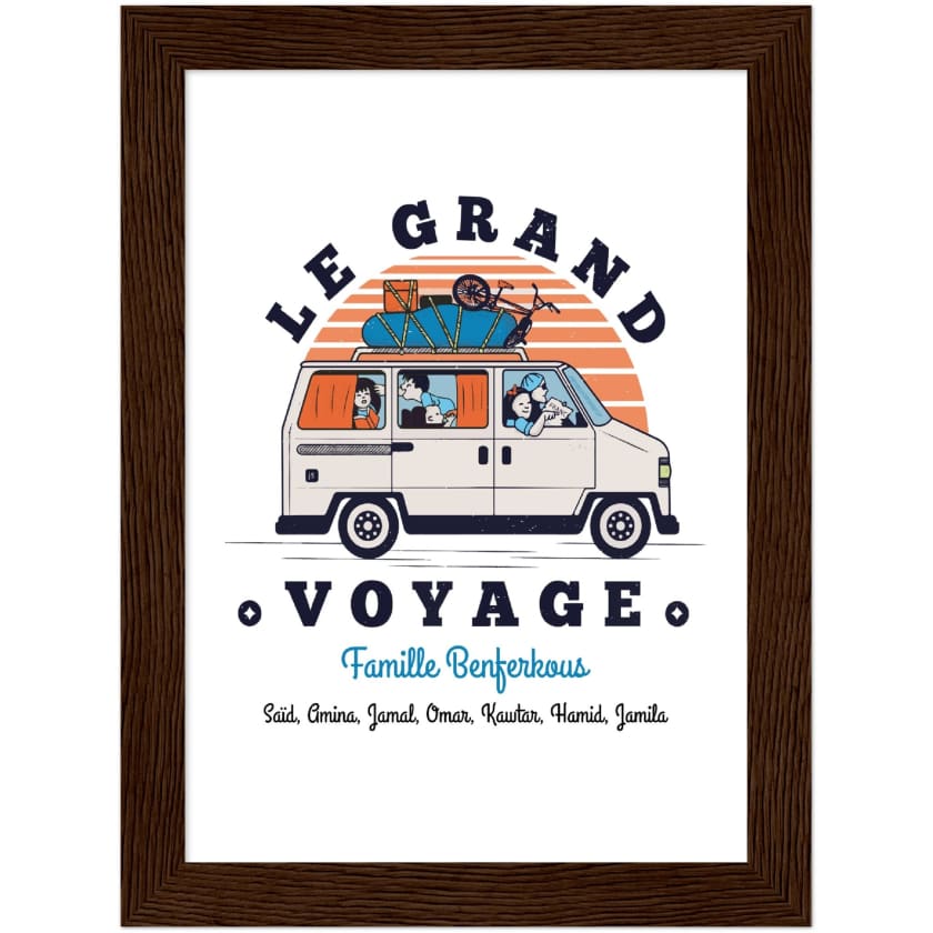 Poster personnalisé Le Grand Voyage au Bled encadré en bois