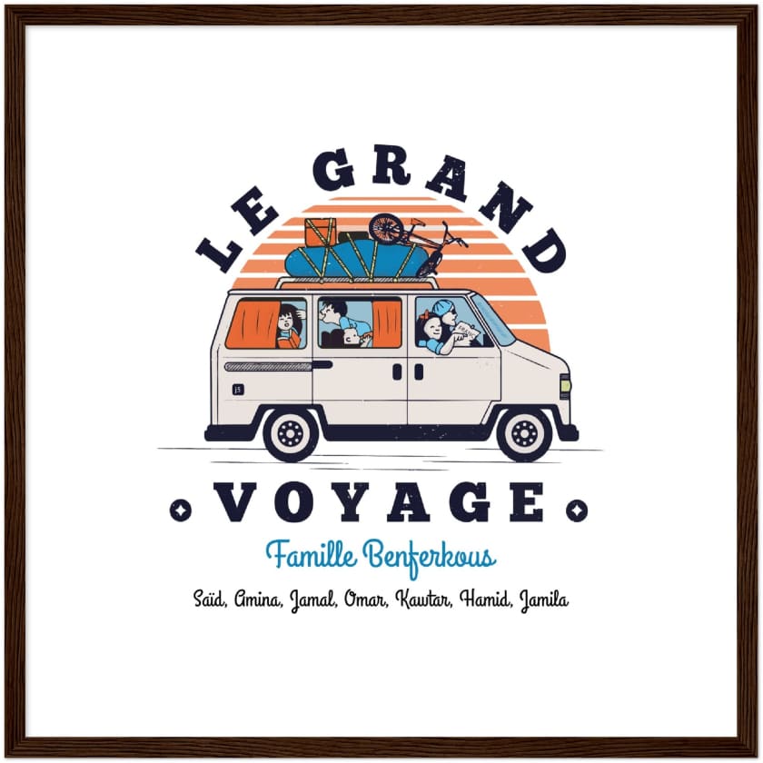 Poster personnalisé Le Grand Voyage au Bled encadré en bois