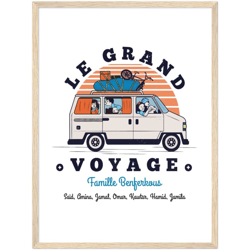 Poster personnalisé Le Grand Voyage au Bled encadré en bois