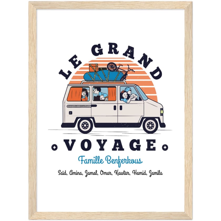 Poster personnalisé Le Grand Voyage au Bled encadré en bois