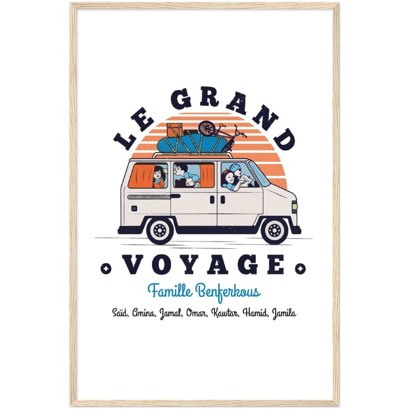 Poster personnalisé Le Grand Voyage au Bled encadré en bois