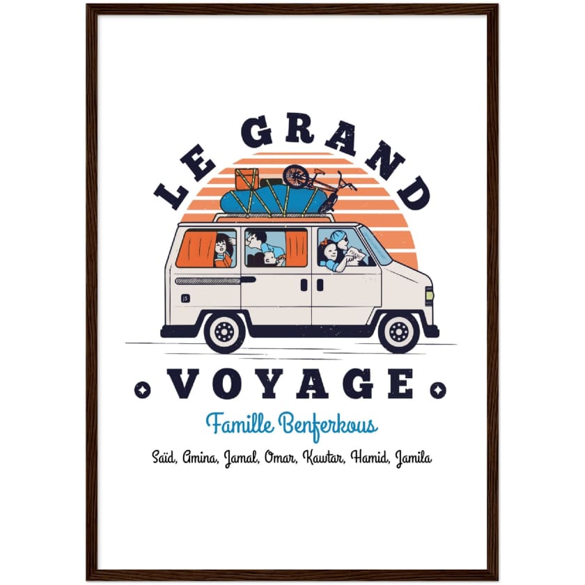 Poster personnalisé Le Grand Voyage au Bled encadré en bois