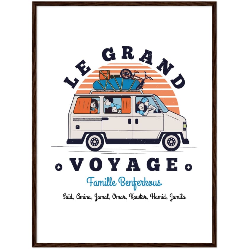 Poster personnalisé Le Grand Voyage au Bled encadré en bois