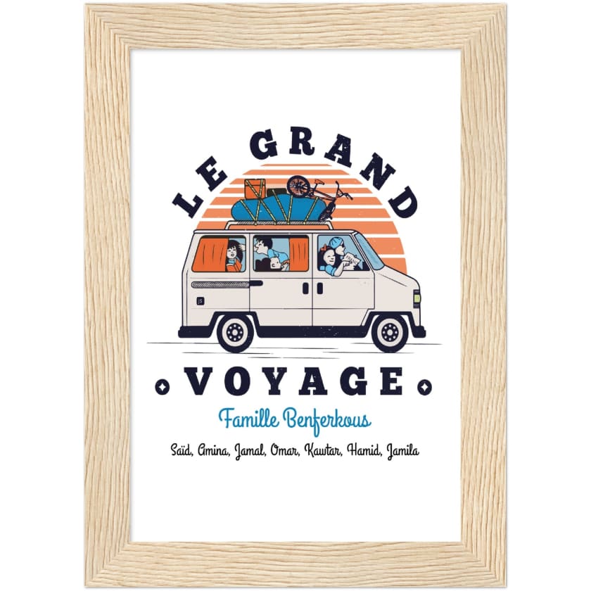 Poster personnalisé Le Grand Voyage au Bled encadré en bois