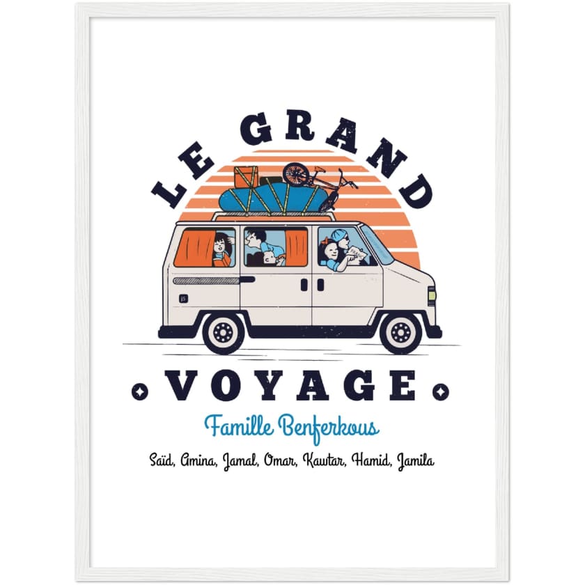 Poster personnalisé Le Grand Voyage au Bled encadré en bois